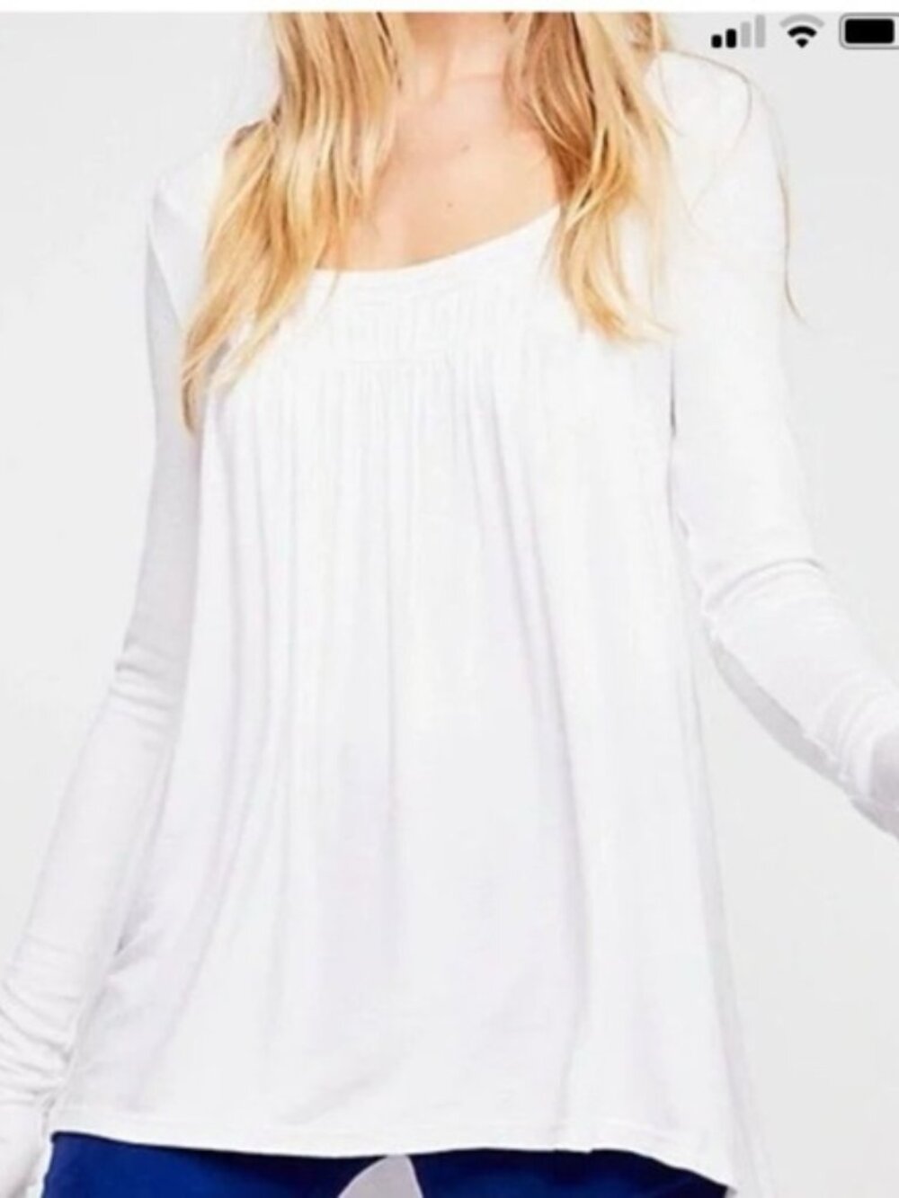 NWT &‎ Defect Free People January Tee Long Sleeve Ribbed Top White Size S